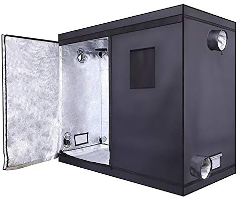 PQ Tenda idroponica smontabile per la coltivazione di piante con finestra, colore nero, per la coltivazione di piante da giardino, per la coltivazione di piante da interni (240 x 120 x 200 cm)