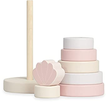 Jollein 120-001-66025 träring stapeltorn snäckskal rosa