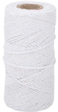 Cyrank Rollo de Corde Yute para Embalaje, 100 Metros Cuerda de Yute Natural, Hilo Cordón Rollo Grande Natural Gruesa Fuerte, Hilo de algodón Blanco para Manualidades, Decoración y Bricolaje(Blanco)