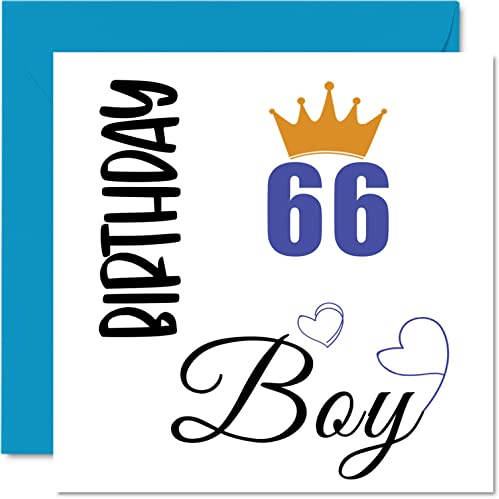 Stuff4 Geburtstagskarte zum 66. Geburtstag für Männer – Geburtstag – Happy Karten für 66 Jahre alten Mann Großvater Opa Stiefvater Onkel Bruder, 145 mm x 145 mm Sixty-Sixth Grußkarten Geschenk