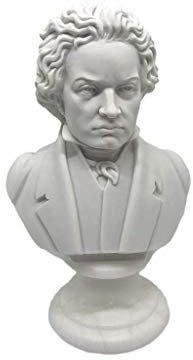 GINGERSHOPONLINE Busto Statua Design: Beethoven - Riproduzione busto, scultura in marmo e resina - circa 13 cm, 350 gr. - Prodotto Toscano, Design Made in Italy - Idea Regalo Casa