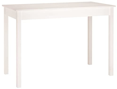 vidaXL Mesa de Comedor Cocina Mostrador Restaurante Cafetería Bistró Salón Sala de Estar Muebles Mobiliario Madera Maciza de Pino Blanca 110x55x75 cm