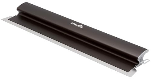 STRÜBER Flächenspachtel mit handlichem Alu-Griff und austauschbarem Edelstahlblatt 0,3mm (Breite: 800mm) - Dekorspachtel für Trockenbau - Fassadenspachtel zum Verputzen von Wänden&Decken - Made in EU