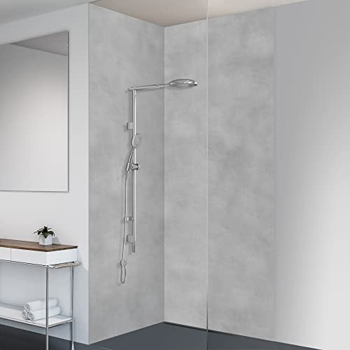 yourplate Duschrückwände mit individueller Größe (2 Rückwände – Premium Nano Glanz – bsst01) – Duschrückwand Alu mit Feuchtigkeitsschutz – Rückwand Dusche zur einfachen Montage