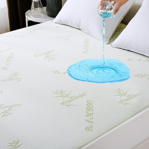 MUXHOMO Premium 100% Waterproof Queen Size Mattress Protector, Breathable Mattress Cover Queen Size Bed, Cooling 3D Air Fabric Bed Pad Cover, Deep Pocket 8-21