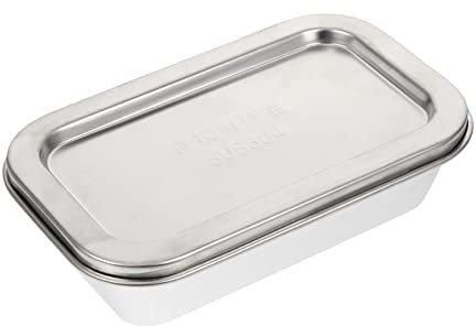 Cabilock 1 Caja Caja De Almacenamiento De Acero Inoxidable Tina De Mantequilla Nevera para Verduras Mantequillera para Encimera Acero Inoxidable 304 con Cubierta Estante De Comida