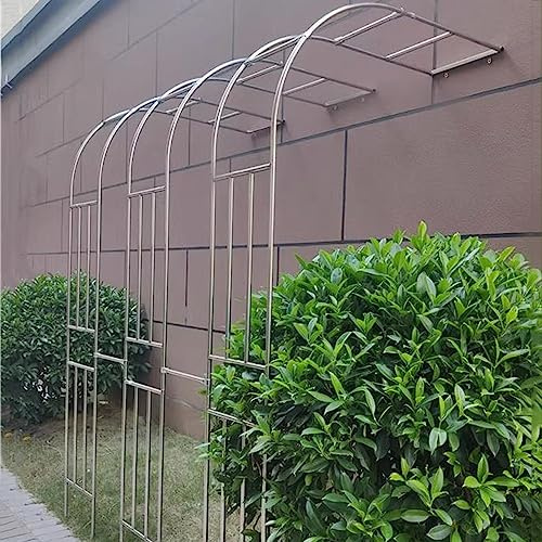 EMENAR Schwer Halbrosenbogen Pergola 240cm Edelrost Wandbogen Rosenrankhilfe Wetterfeste Bogen Spalier Rosenspalier Gartenbogen Stabil (Size : 1.2x2.4m/3.9x7.8ft)