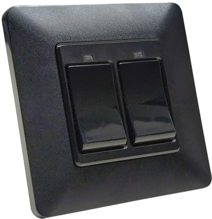 LED ATOMANT Interruptor Wifi 2 Pulsadores Negro APP Smart Life | Pulsador de pared, Apariencia Clasica con medidas Standard