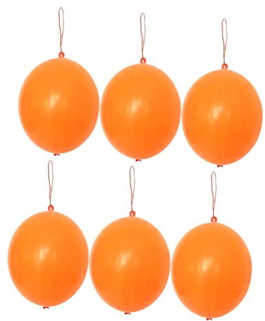 KOMBIUDA 10pcs Neon Bright Punch Balloons with Rubber Band Handle for Boys and Girls Party Birthday Fun Unprinted Latex Punch Balls Party Decor