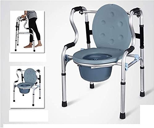 KOHARA Toilettenstuhl, Toilettenstuhl, Toilettenstuhl, mobiler Stuhl, Toilettenstuhl, Sitz, Rollstuhl, Dusche, Transportstuhl, Faltbarer mobiler Stuhl, höhenverstellbar, für Badezimmer