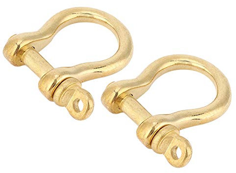 Bügelschäkel aus Messing, Bügelschäkel 6×4×2, 2er-Set, Ankerschäkel aus Reinem Messing, Typ Anhänger, Schlüsselhaken, Goldene Verbindungsschnalle, 10 Mm
