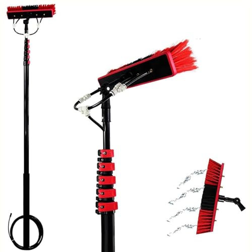 Solar panel cleaning brush Kit/Window Cleaning Pole/Water Fed Telescopic Brush/Extendable Cleaner Conservatory Roof (Color : Brushhead55cm, Size : 9m/30FT)