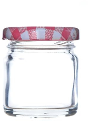 Wares of Knutsford 36 x Mini Jam Jars (41ml) with Lids - Marmalade, Jams, Chutney Jar (Red Gingham Lid)