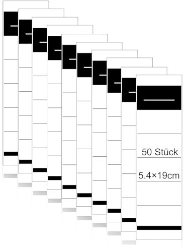 50 Stück Ordnerrücken Einstecken Breit 54 x 190 mm Rückenschilder Qrdner Weiß Ordner Etiketten Ordnerrücken Rückenschilder für 8 cm Schmale Ordner (Keine Klebrigkeit)