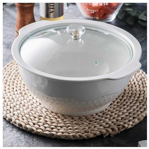 Ceramic Soup Tureen Set with Lid and Ladle, 1800ml, Double Handles, Ideal for Parties and Home Entertaining