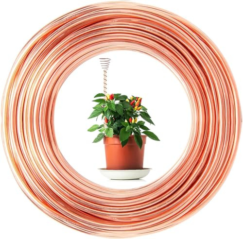 YGHSZ 65 Feet Electroculture Gardening Antenna Pure Copper Wire Gardening Coil Bare Wire 16 Gauge 99.9% Soft Copper Wire Stakes for Gardening Growing Plants Vegetables
