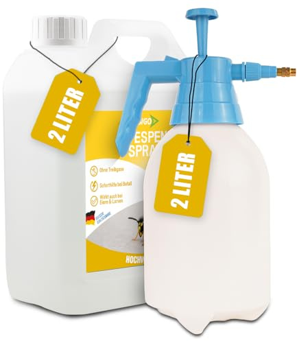 INSIGO Anti Wespen Spray 2L Kanister + Sprüher - Wespenmittel mit mechanischer Wirkung - Effektive Abwehr für Wespen - Wespen Spray mit Sofortwirkung
