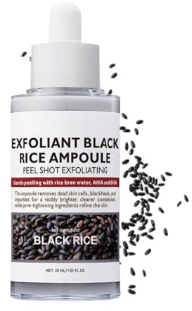 Peel Shot Glow Rice Ampoule,Black Rice Peeling Shot Ampoule,Exfoliating Face Scrub,Face Scrub Exfoliator Pore Minimizer for Face,Gentle Facial Cleanser, Anti-Aging Dead Skin Remover (Black Rice)