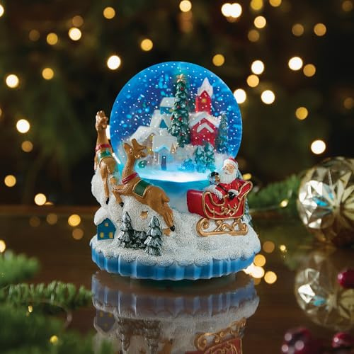 Coopers of Stortford - Musical LED Snowglobe - Hand-Painted Christmas Scene with Automatic Snow Effect, 8 Melodies & Battery Operation