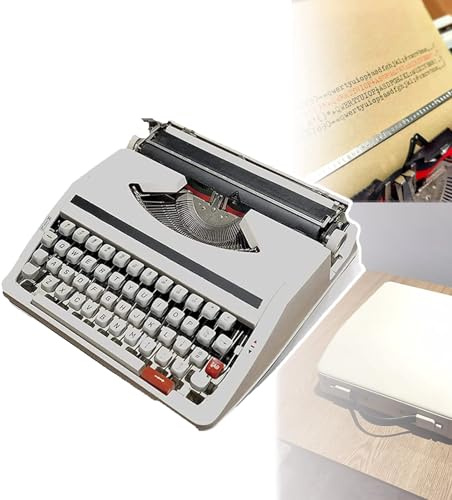 LVSEWOA Alte Schreibmaschine (funktionsfähig), Vintage-Finish, tragbar, Flexible Tasten, Gute Handschrift, literarisches Retro-Sammlerstück