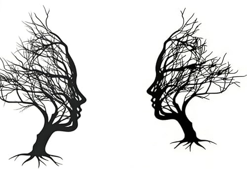 oupados Metal Tree Branch Wall Decor, Vertical Style, 30 x 21 cm | Modern Wall Art & Sculpture, Farmhouse Decor, Multi-Purpose Hanging Ornament for Home, Bathroom, Living Room, Garden, Office