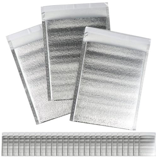 WHAMVOX 100piezas Unidades Bolsa Térmica Aislante de Aluminio para Pizza Tarta Verduras Carnes Asadas Enfriamiento y Calor Diseño Tridimensional Aislante y Resistente para Almacenamiento