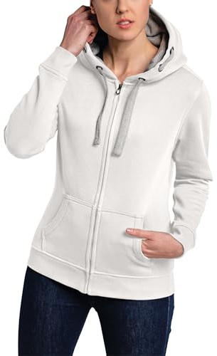 HRM Damen Hooded Jacket I Premium Kapuzenjacke Damen mit Kontrast-Innenfutter I Basic Hoodie mit Reißverschluss I Zip Hoodie I Hochwertige & nachhaltige Damen-Oberteile