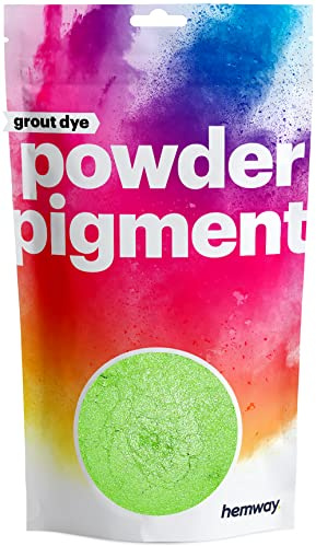 Hemway Grout Powder Pigment Metallic Apple Green 50g | Coloured Dye for Grout, Suitable for Kitchen & Bathroom, High Colour Saturation