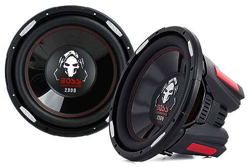BOSS Audio Systems Phantom 12-Inch 2300 Watts 4 Ohm Dual Copper Voice Coal Car Audio Stereo Subwoofer Speakers with Poly Injection Cone (2 Pack)