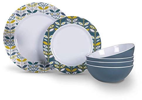 Kampa Dometic Flora 12pc Tableware Set