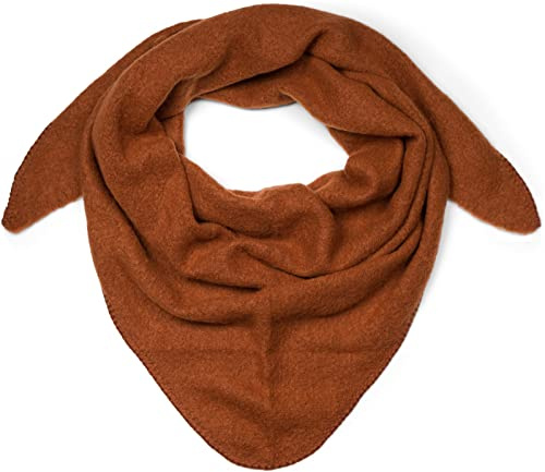 styleBREAKER Damen Großer Strick Dreieck Schal einfarbig meliert | Weiches warmes Winter Dreiecktuch | Strickschal aus Viskose Wolle für kuschlige Looks, Farbe:Rehbraun