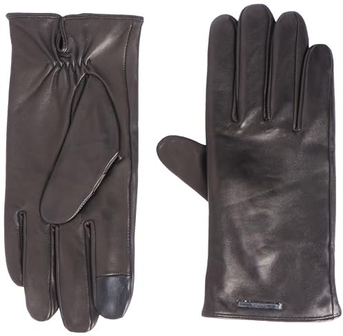 Calvin Klein Herren MODERN BAR Leather Gloves K50K511017 Handschuhe, Schwarz (Ck Black), L-XL