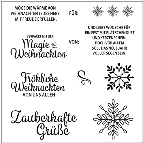 Qoiseys Frohliche Weihnachten von uns allenStempel,Silikonstempel sprüche deutsch, Silikon Clear Stamps für DIY Scrapbooking Fotoalbum Dekoratives Papier