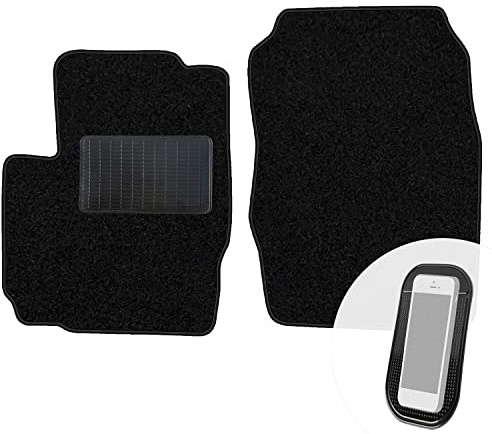 moto-MOLTICO Vorne Fußmatten Auto Velours Autoteppiche | Schwarz Automatten Set 2-teilig passend für Mitsubishi Colt 2005-2012