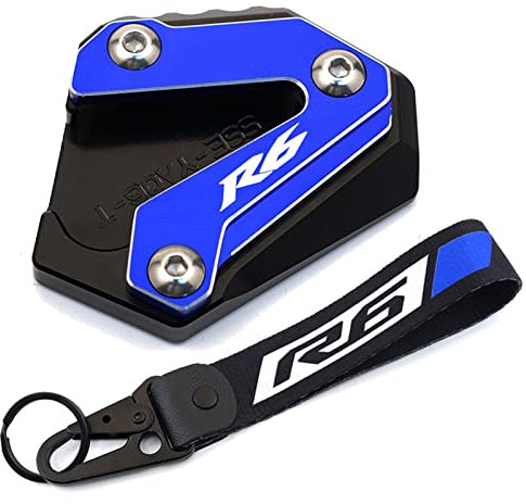 TYUHAW Motorradständer Motorrad Für Yamaha R6 2020 2021 YZF-R6 2017 2018 2019 Fuß Seitenständer Verlängerung Ständer Vergrößern YZF R6 Schlüsselanhänger Schlüsselanhänger (Color : A Set Blue 2)