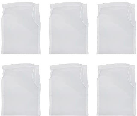 UMCHU 6 Pezzi 200 mesh Tessuto Filtrante in Nylon,Panno filtrante a Maglia fine,per Latte di Noci, Succo di Frutta, Latte di Soia, Caffè, Succo di Verdura(10 * 15cm)