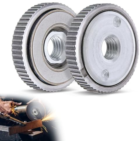LOEPENLE 2 Stück Schnellspannmutter für Winkelschleifer M14,Spannmutter für alle Winkelschleifer,Winkelschleifer Schnellspannmutter,Angle Grinder Flange Nut,Schleifscheibenwechsel ohne Werkzeug