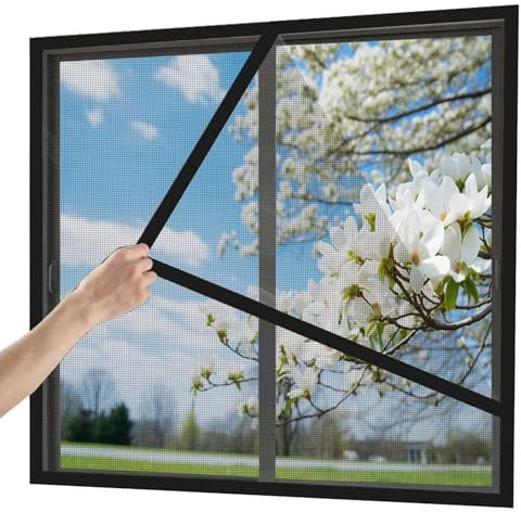 Fliegengitter Fenster Insektenschutz Mückenschutz Fliegennetz Fenster Ohne Bohren Dachfenster Fliegengitter Unsichtbares, 50x135cm