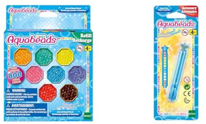 Aquabeads 31520 Glitzerperlen - Nachfüllset Nachfüllpack & Perlenstift, 1 Count (Pack of 1)