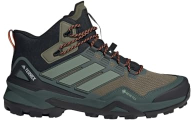 Adidas, Mens Terrex Skychaser Gore-TEX Mid Top Hiking Shoes Olive Strata/Silver Green/Black 10.5 Medium