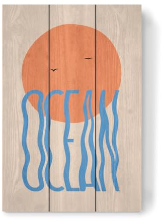 artboxONE Holzbild 45x30 cm Reise/Strand und Meer Wavy Ocean von Künstler Piero Nigro