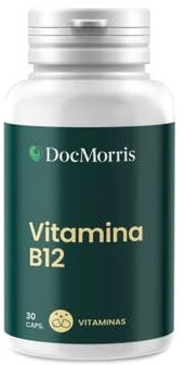 DocMorris Vitamina B12 30 Cápsulas | Suplemento Alimenticio para el Funcionamiento Normal del Cerebro y Sistema Nervioso