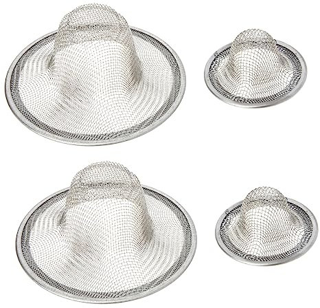 ORFOFE Haarfänger Für Die Badewanne 4-teilig Netzfilter Sieb Einfach Zu Verwenden Robuster Und Kratzfester Edelstahl