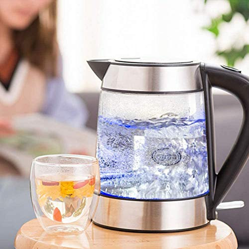 USMCPQVXN Electric Kettle Glass Kettle,1.7L with Illuminated Led,Water Boiler with Stainless Steel Inner Lid & Bottom, Auto-Off & Boil-Dryion