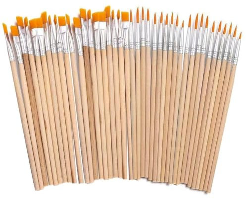Set Di Pennelli da Pittura 40 Pezzi Professionali per Bambini Paint Brush Pennelli per Dipingere Pennelli in Nylon per Pittura Acrilica Acquerello Pennelli Pittura Forniture d'Arte