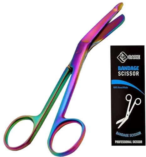 YSCARE Bandage Scissors Stainless Steel First Aid Utility First Aid Lister Bandage Scissors Dressing Student Nurse Paramedic 6.5 (Black) (Multi, 6.5)