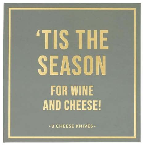 Santa Barbara Design Studio Christmas Cheese Knives Gift Boxed Cheese Knife Set, 3-Piece, Snowflake/Tis The Season