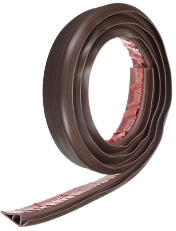 sourcing map Floor Transition Strip 2.8 10ft Self Adhesive PVC Carpet to Tile Transition Edging Trim Peel and Stick Cover Strip for Uneven Floors Height 20mm, Black Red