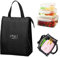 TESSTSY Große Kühltasche Faltbar, Lunchtasche Isoliert, Lunch Tasche, Faltbare Kühltasche, Picknick Kühltasche, Faltbare Picknick Handtasche, für Arbeit, Schule, Picknick(Schwarz)