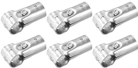 sourcing map 6 Sets Pipe Clamp Connector, 79 x 32mm End Rail Clamps Chain Link Fence Clamp Fit 1.1 (28mm) OD Pipe with Screw and Nuts, Silver